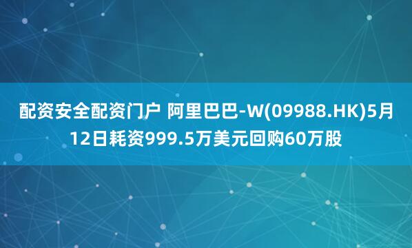 配资安全配资门户 阿里巴巴-W(09988.HK)5月12日耗资999.5万美元回购60万股